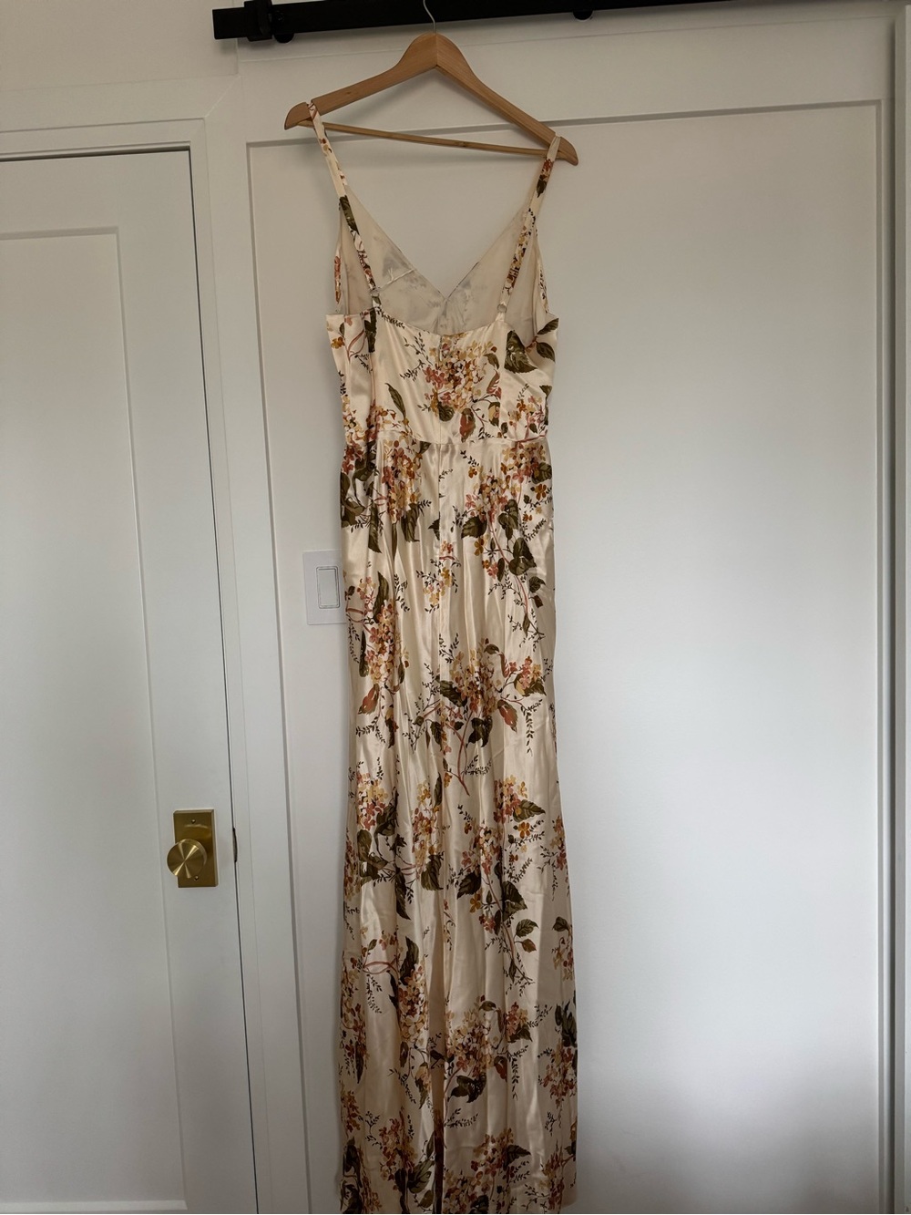 Reformation Esa Silk Champagne Floral Slip Maxi Dress - Picture 5 of 5